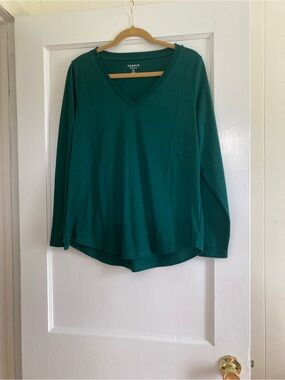 torrid Evergreen V-Neck Long Sleeve Top